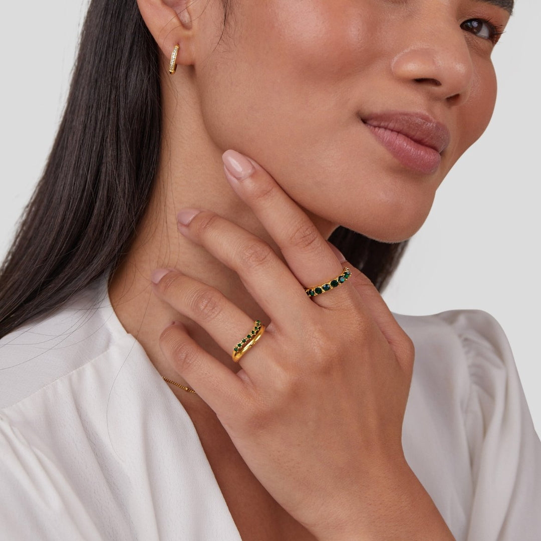 Mary | smaragdový, vícevrstvý prsten